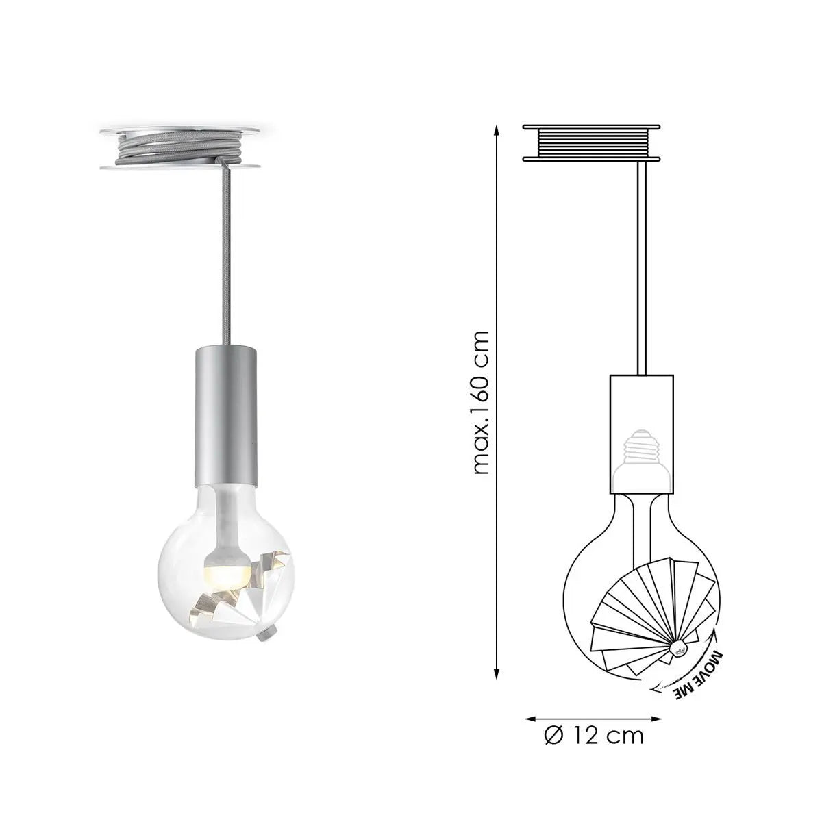 Elyxa Hanglamp - Grijs-Zilver Home Sweet Home