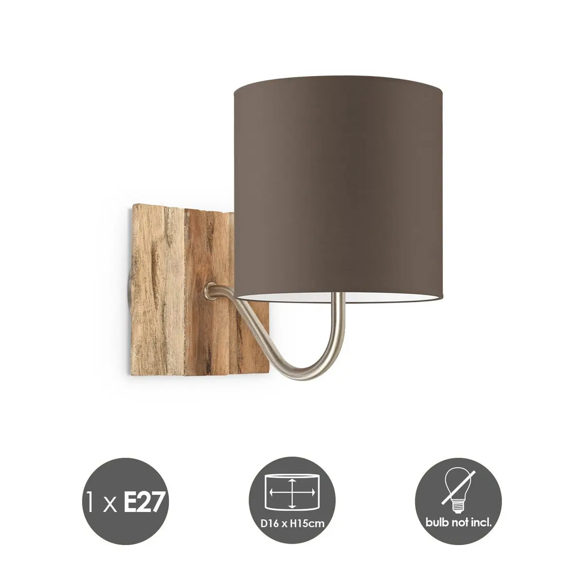 Jelio Wandlamp - Taupe Home Sweet Home