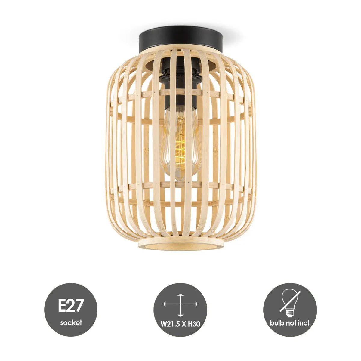 Kavira Plafondlamp met Bamboe - Beige Home Sweet Home