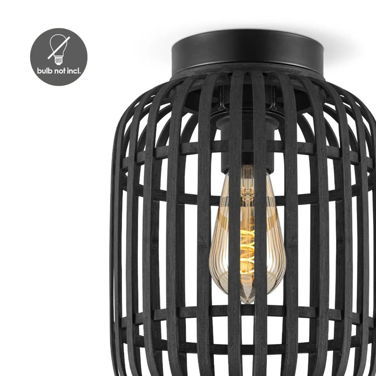 Kavira Plafondlamp met Bamboe - Zwart Home Sweet Home