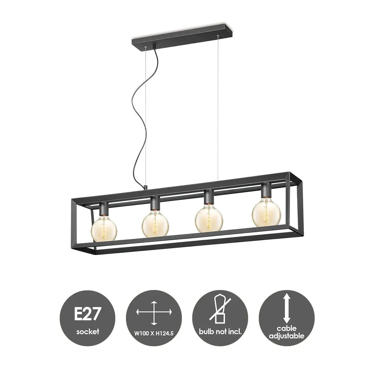 Kessira Hanglamp 4 Lichts - 18x100x124 cm Home Sweet Home