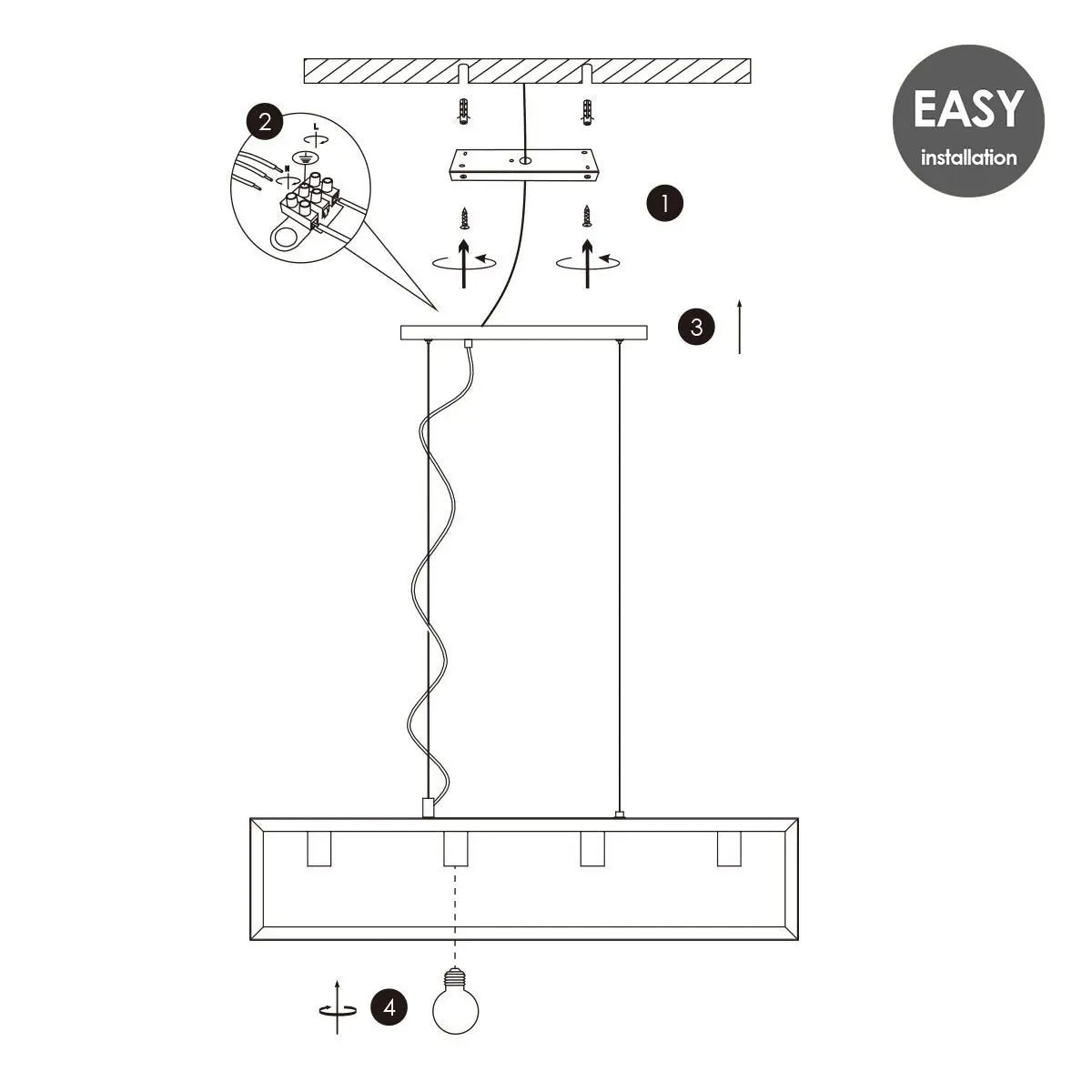 Kessira Hanglamp 4 Lichts - 18x100x124 cm Home Sweet Home