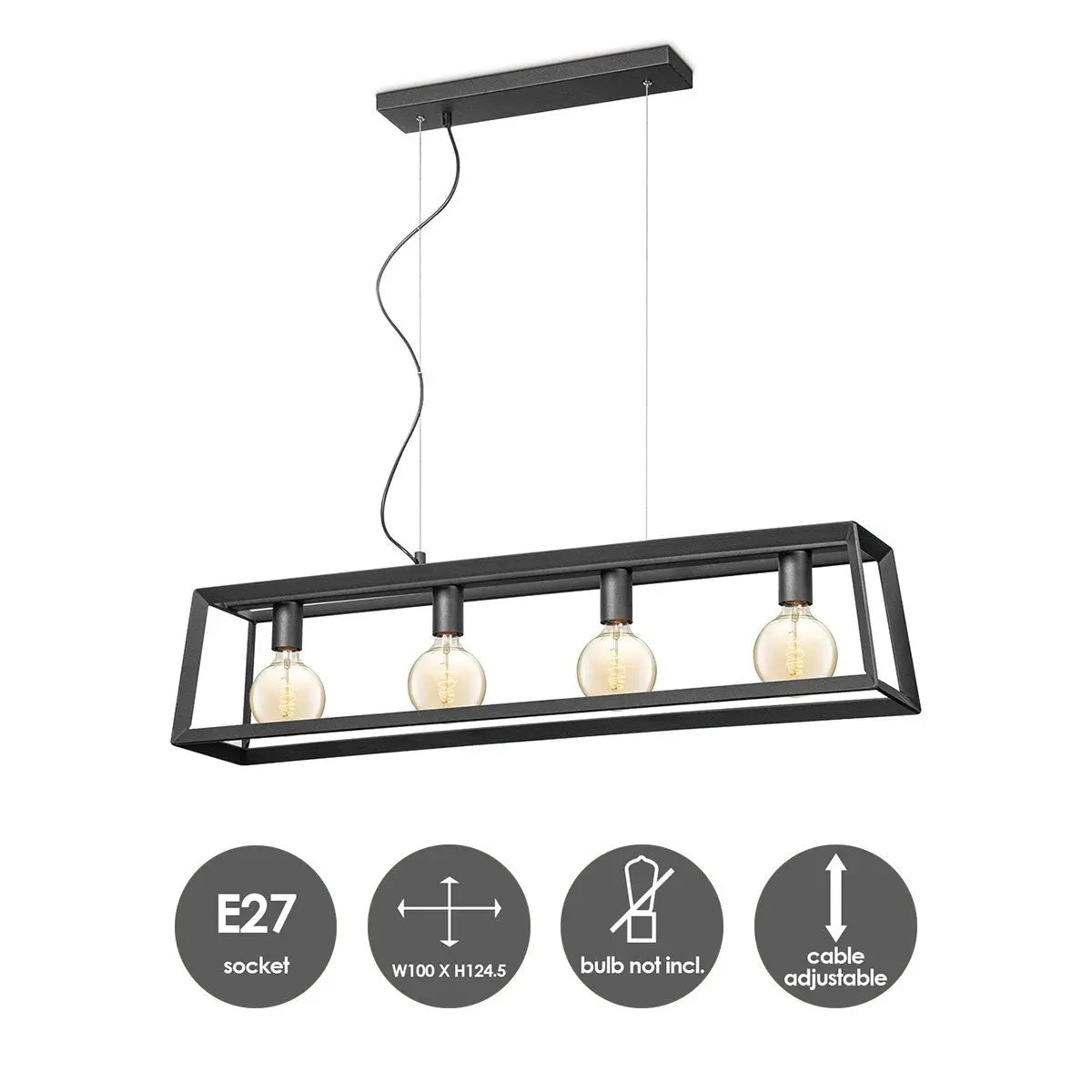 Kessira Hanglamp 4 Lichts - 20x100x124 cm Home Sweet Home