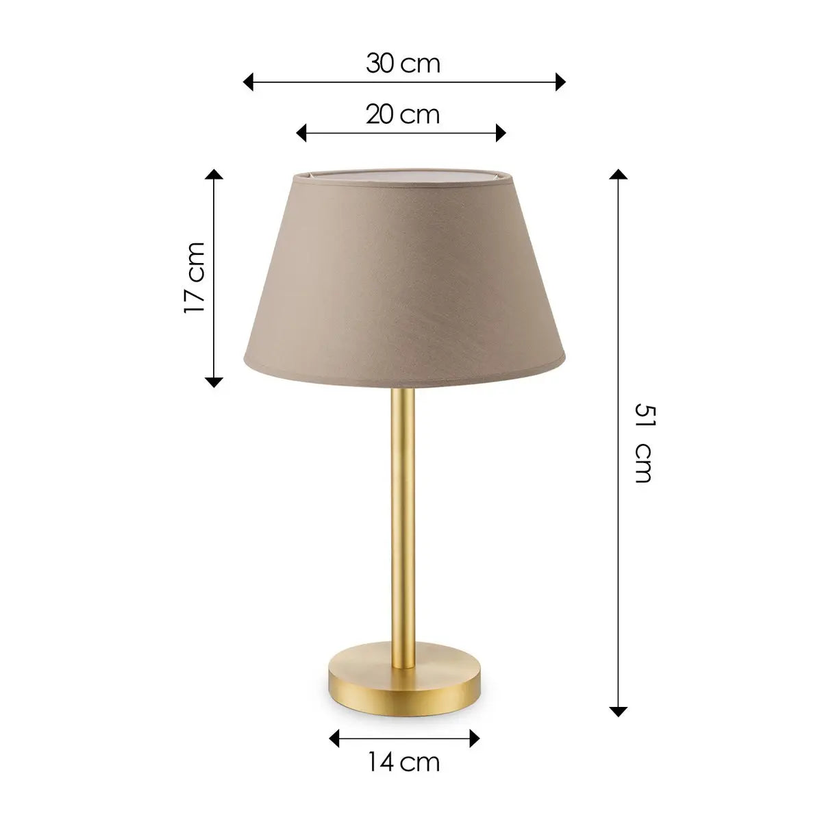 Lorina Tafellamp Taupe, Goud Home Sweet Home