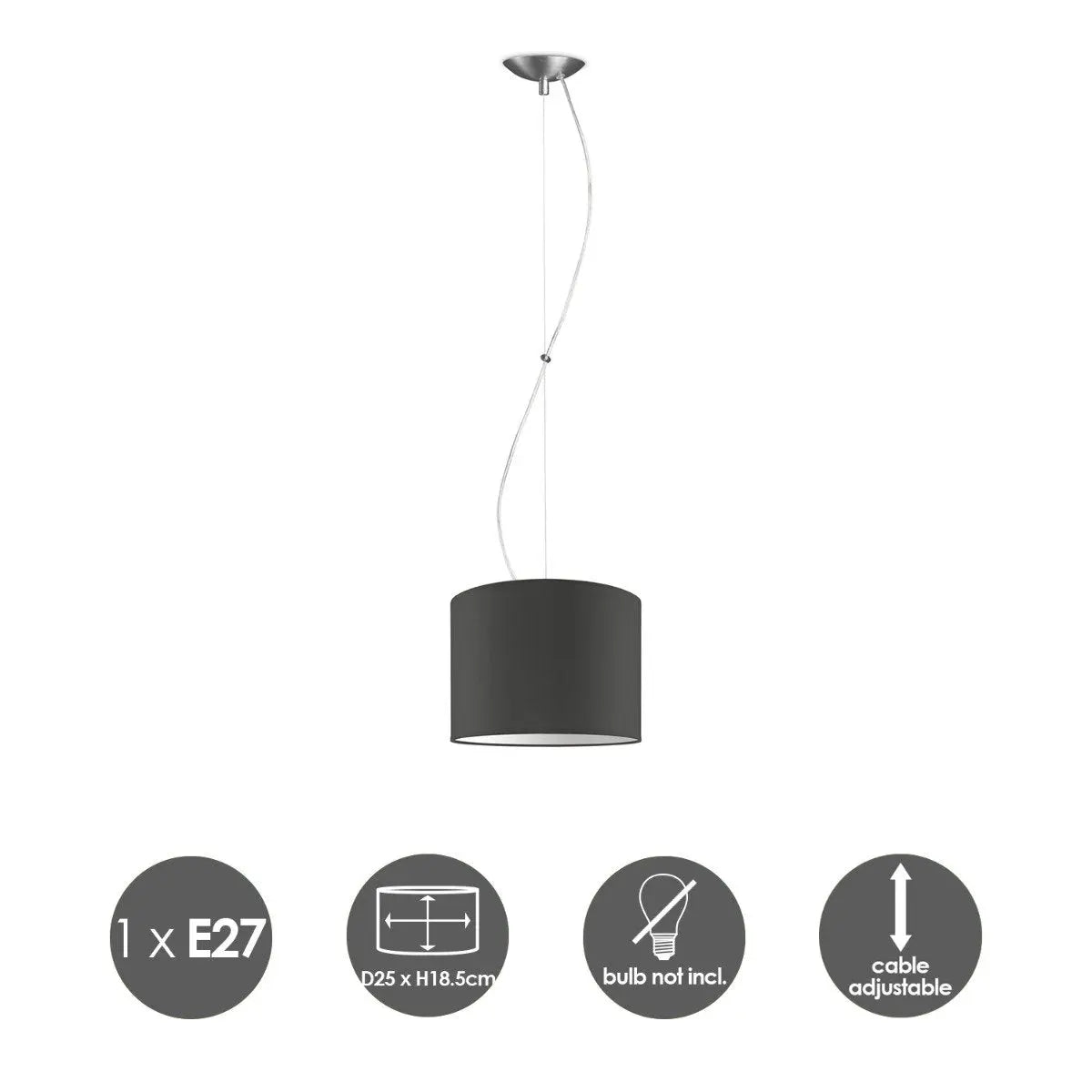 Lysia Hanglamp 25 cm - Antraciet Home Sweet Home