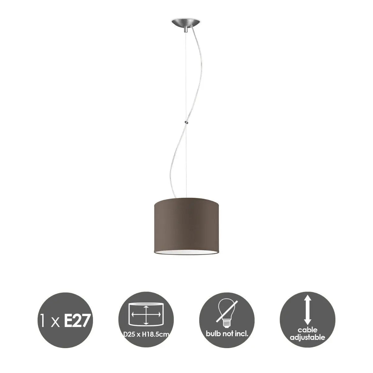 Lysia Hanglamp 25 cm - Taupe Home Sweet Home