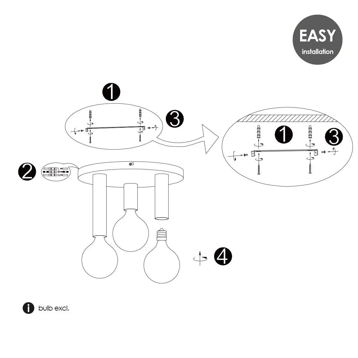 Merix Plafondlamp Type B - Wit Home Sweet Home