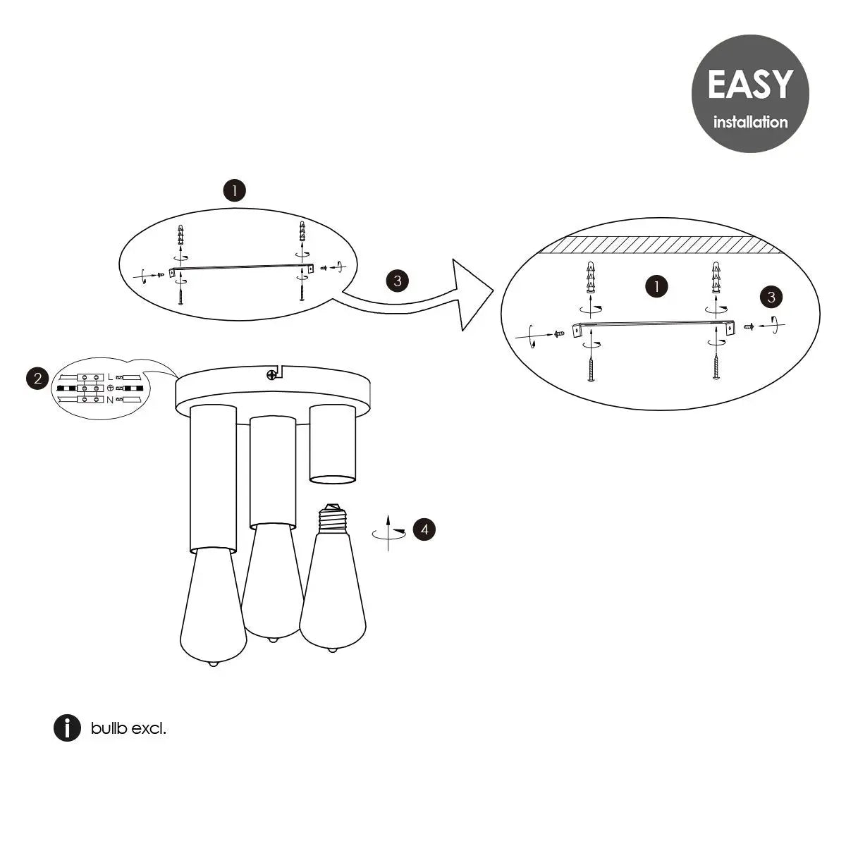 Merix Plafondlamp - Zwart Home Sweet Home