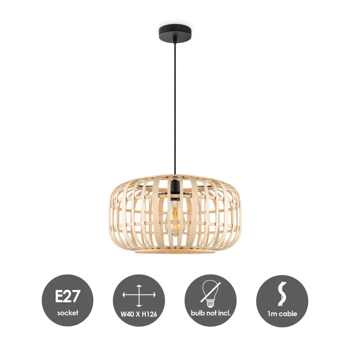 Ovira Hanglamp Bamboe - Beige Home Sweet Home