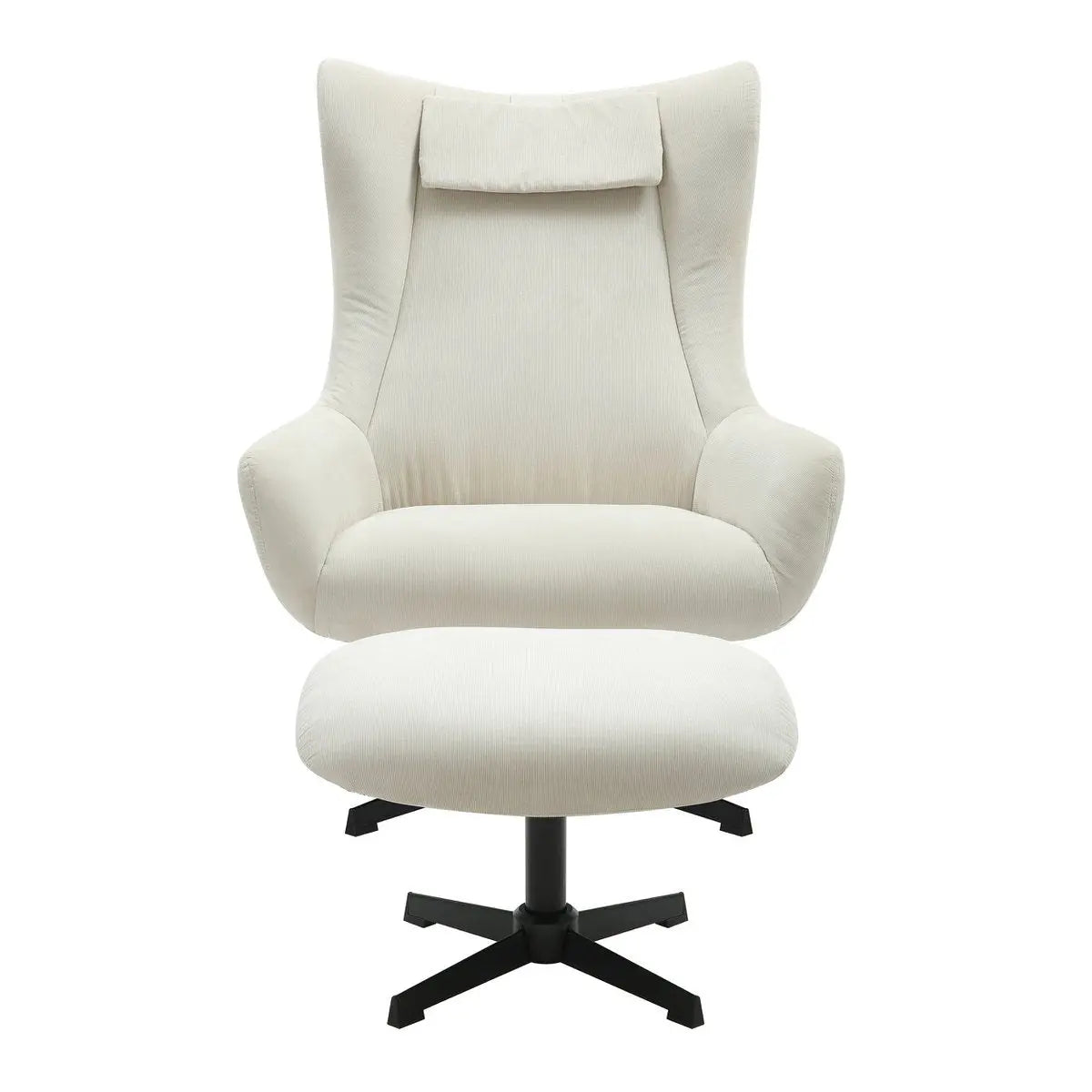 Quilo Fauteuil en Kruk Corduroy-look - Beige SalesFever