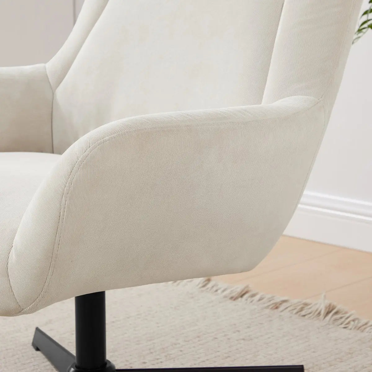 Quilo Fauteuil en Kruk Corduroy-look - Beige SalesFever