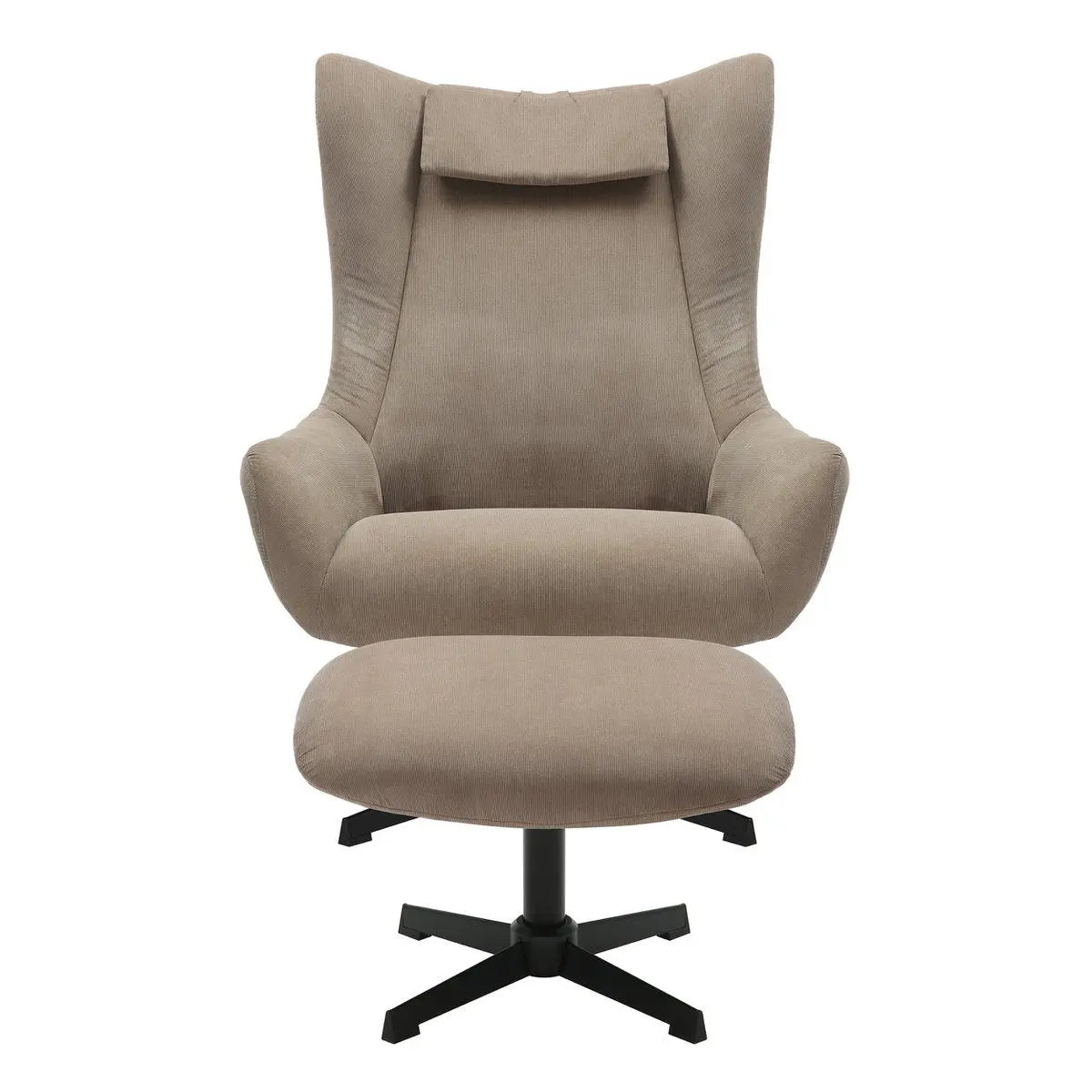 Quilo Fauteuil en Kruk Corduroy-look - Bruin SalesFever