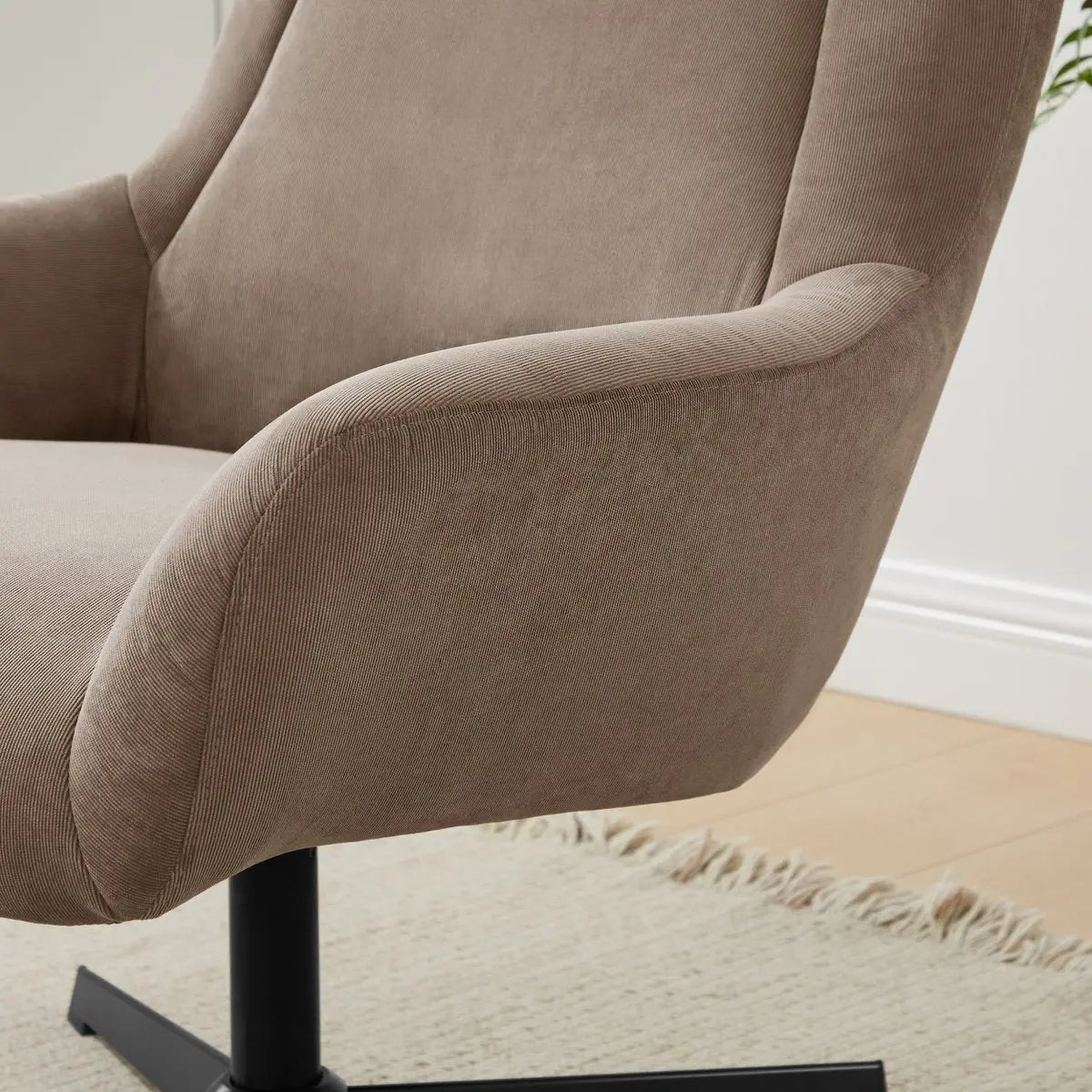 Quilo Fauteuil en Kruk Corduroy-look - Bruin SalesFever