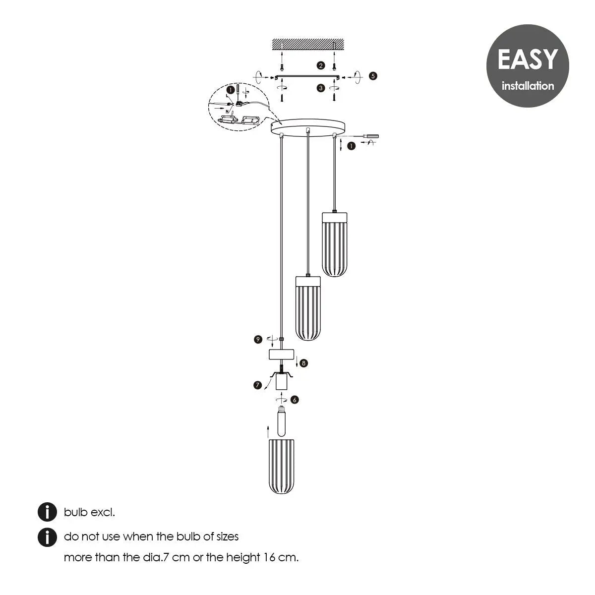 Selix Hanglamp Rond - 3 Lichts Home Sweet Home