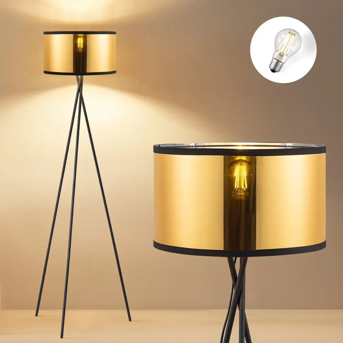 Solara Vloerlamp - Goud Home Sweet Home