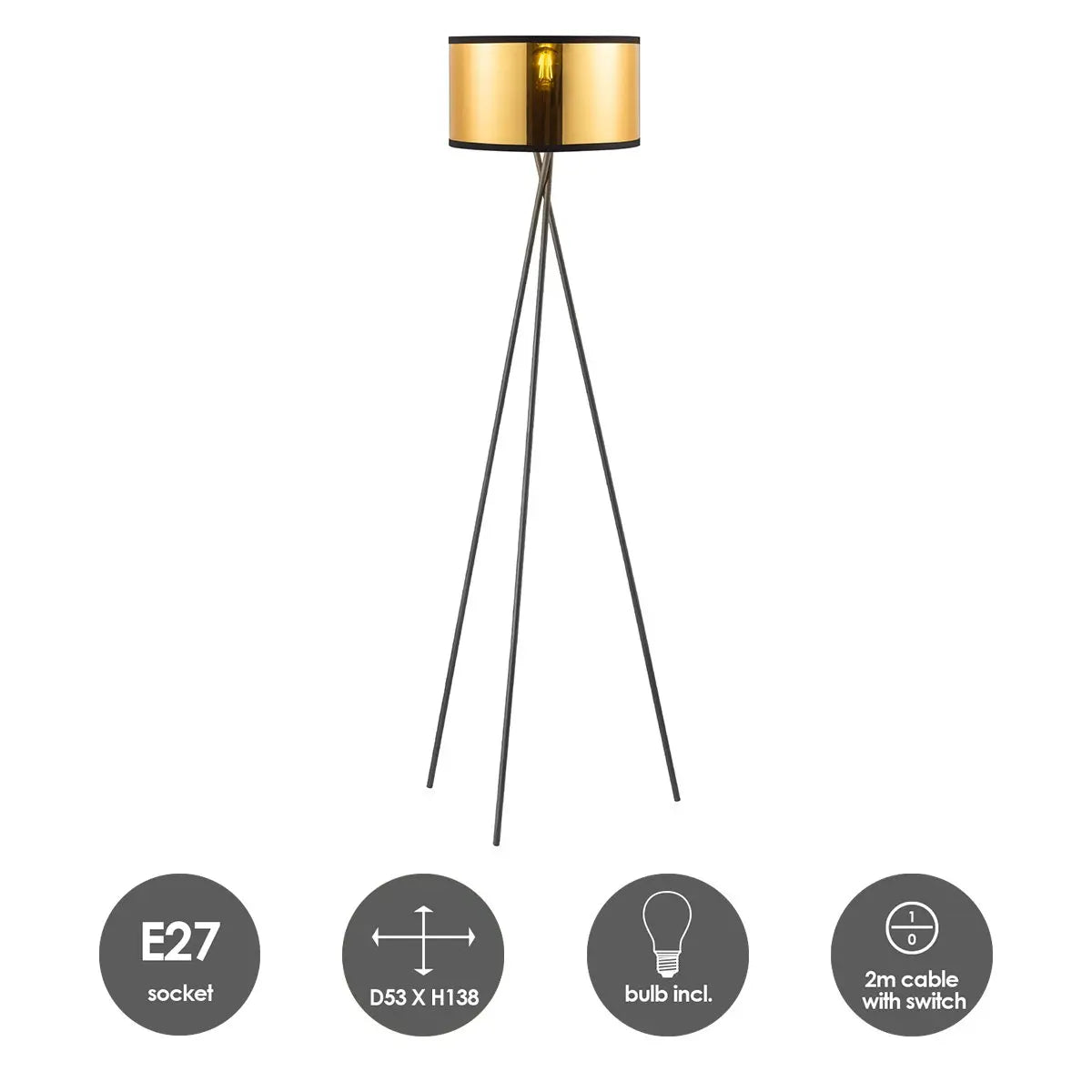 Solara Vloerlamp - Goud Home Sweet Home