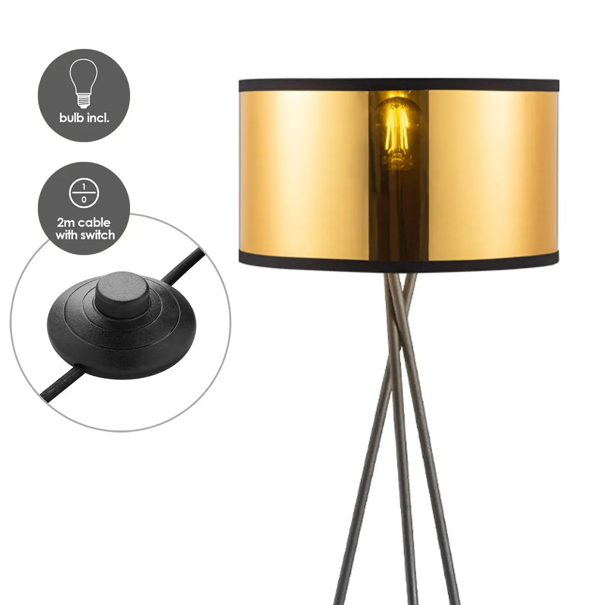 Solara Vloerlamp - Goud Home Sweet Home