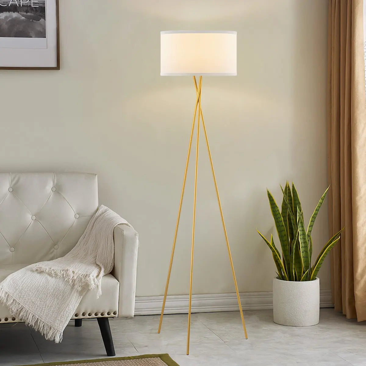 Solara Vloerlamp - Goud/Wit Home Sweet Home