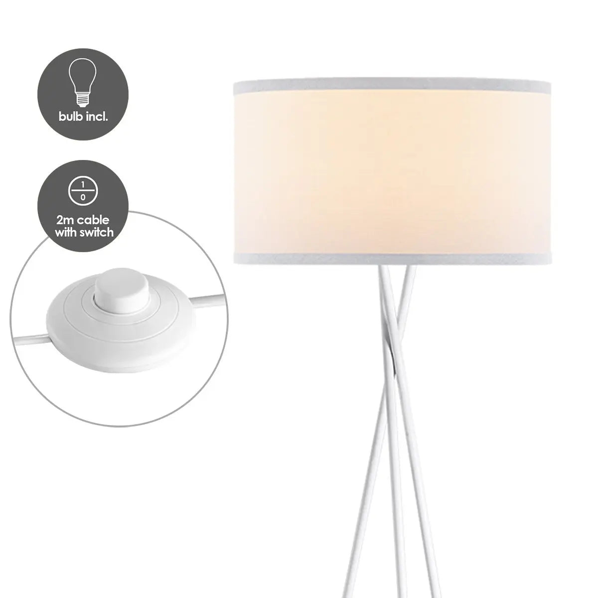 Solara Vloerlamp - Wit/wit Home Sweet Home