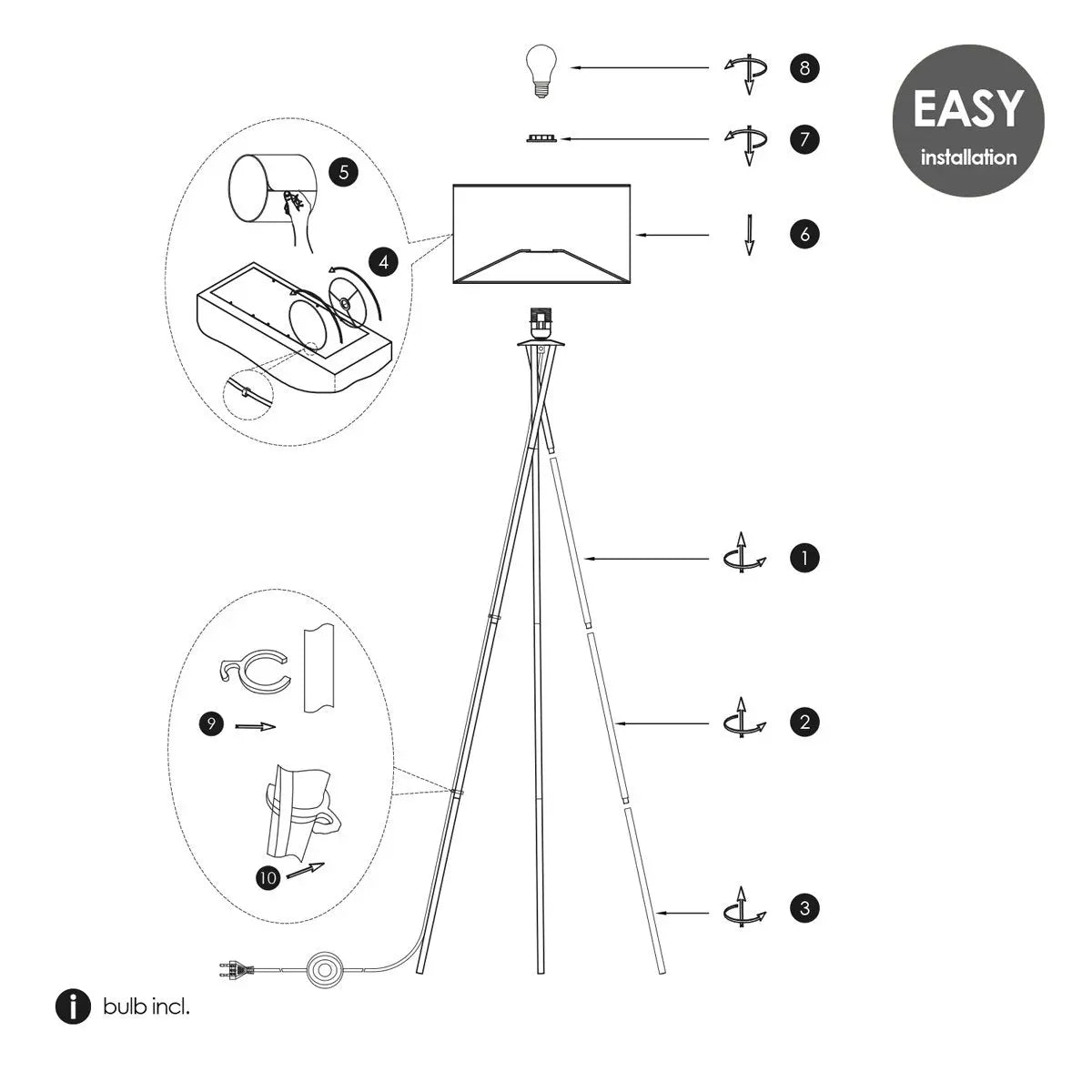 Solara Vloerlamp - Wit/wit Home Sweet Home