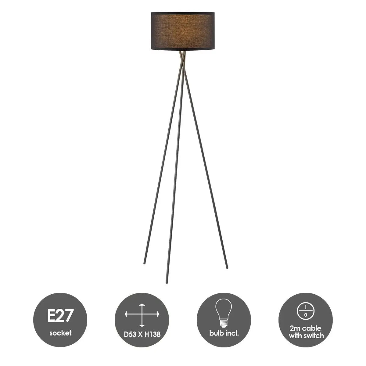 Solara Vloerlamp - Zwart Home Sweet Home