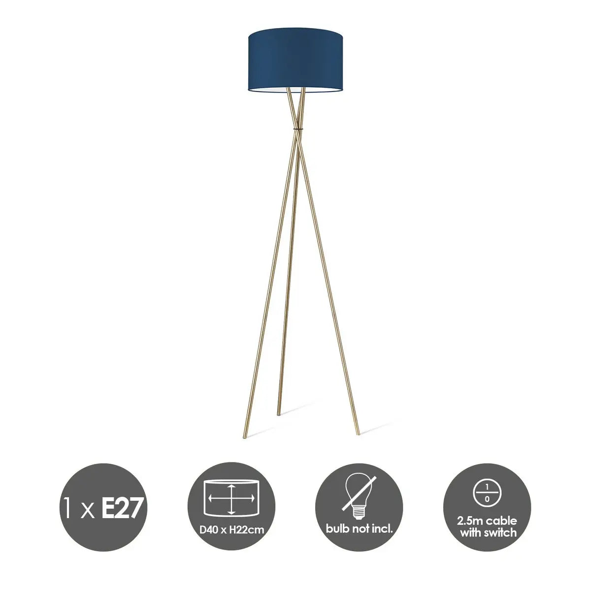 Sorena Vloerlamp - Donkerblauw Home Sweet Home