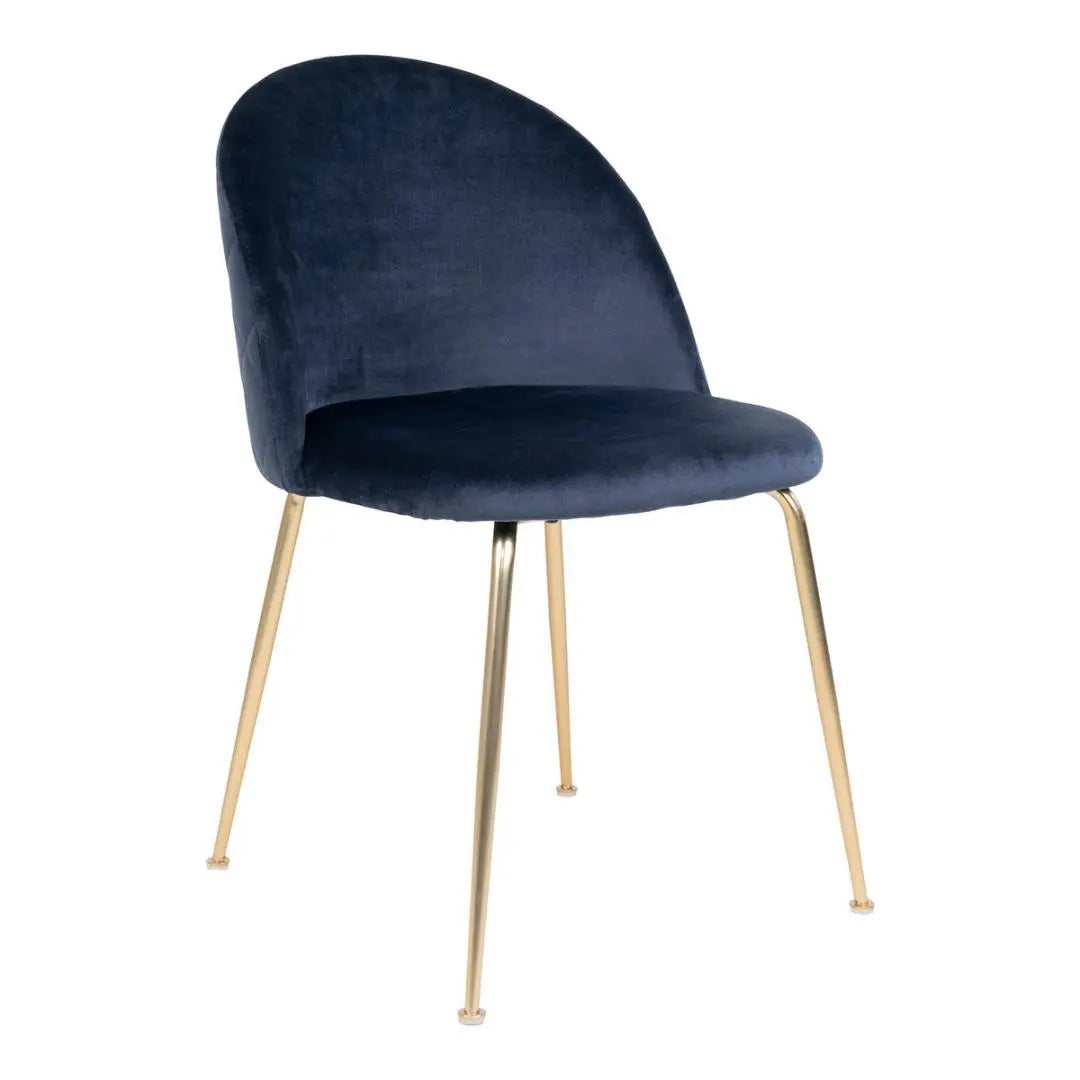 Tyra Eetkamerstoel Blauw en Goud - Set van 2 House Nordic ApS