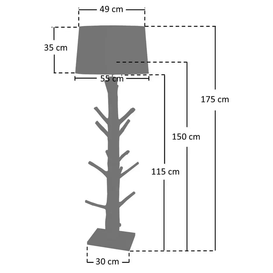 Vloerlamp drijfhout naturel/wit 175 cm SalesFever