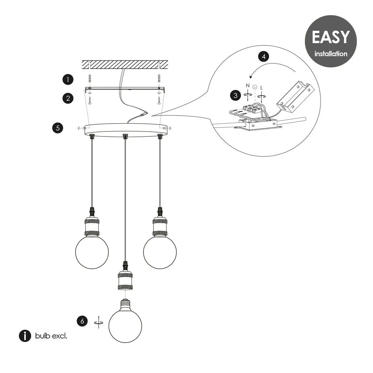 Xenor Hanglamp - Geborsteld Staal Home Sweet Home