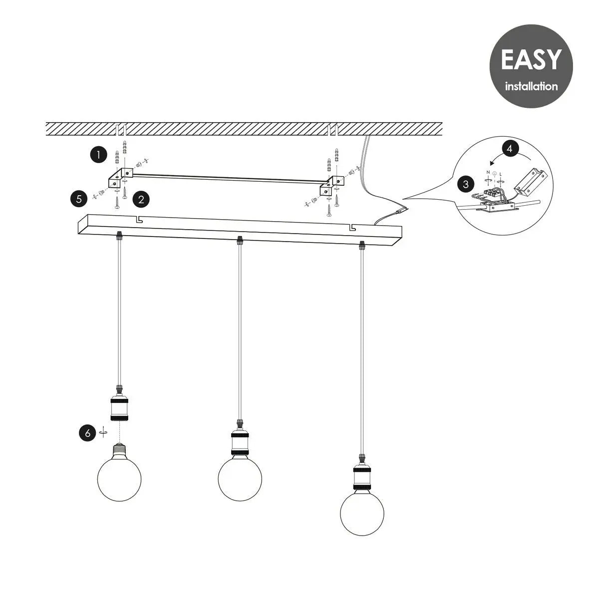 Zolix Hanglamp - Chroom Home Sweet Home